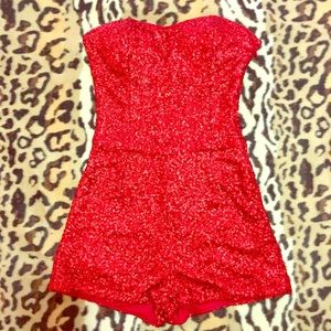 Red Sequin Romper